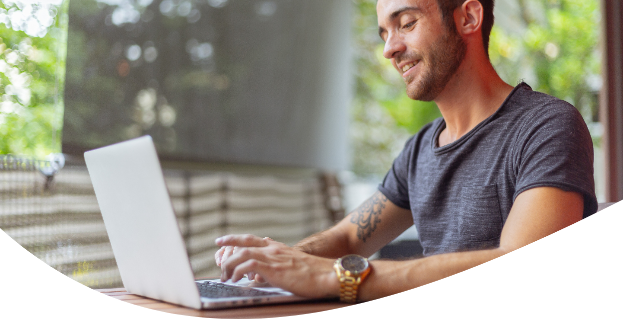 person working on laptop