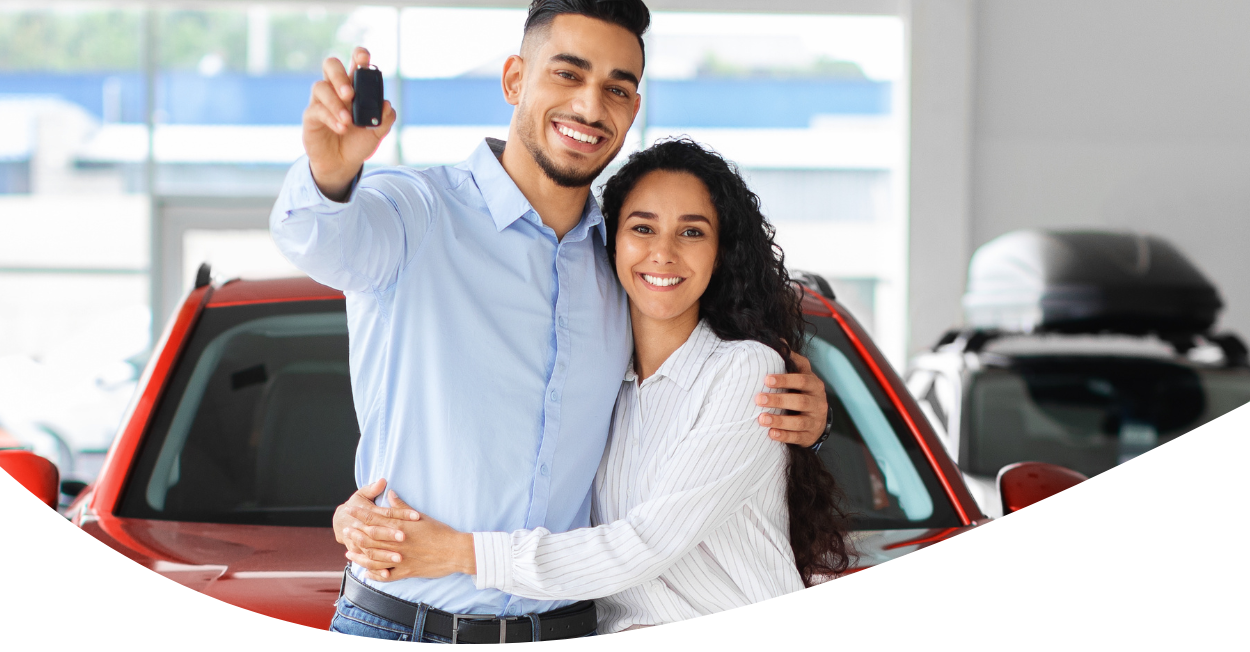 Couple with new car