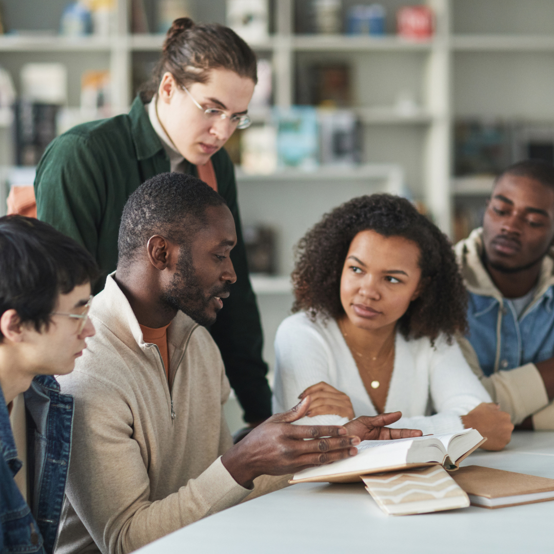 students learning